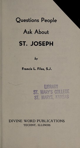 Cover for Questions people ask about St. Joseph