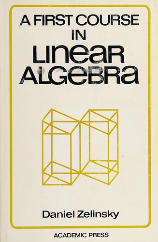 Cover for A first course in linear algebra.