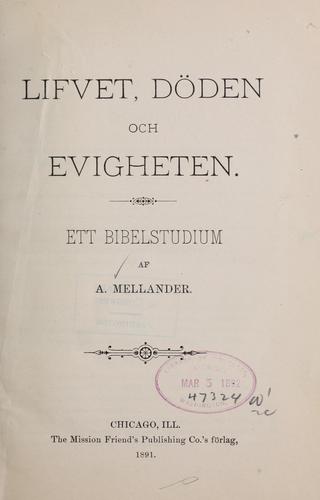 Cover for Lifvet, Döden och evigheten
