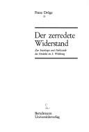 Cover for Der zerredete Widerstand.