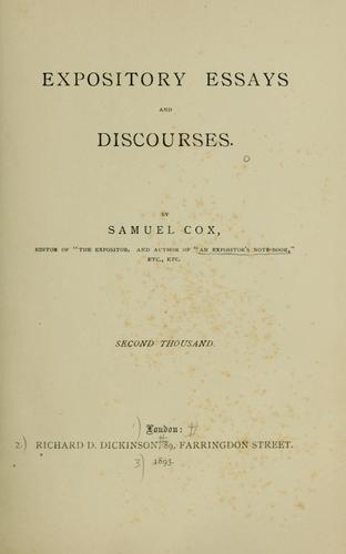 Cover for Expository essays and discourses
