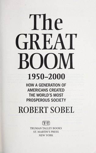 Cover for The great boom, 1950-2000