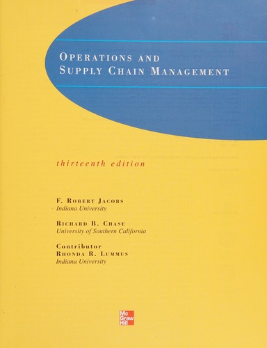 Cover for Operations and supply chain management