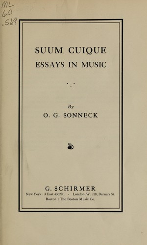 Cover for Suum cuique
