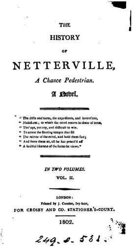 Cover for The history of Netterville, a chance pedestrian