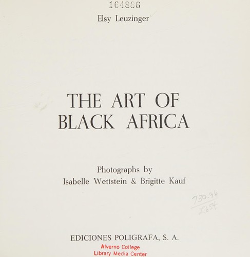 Cover for Art of Black Africa