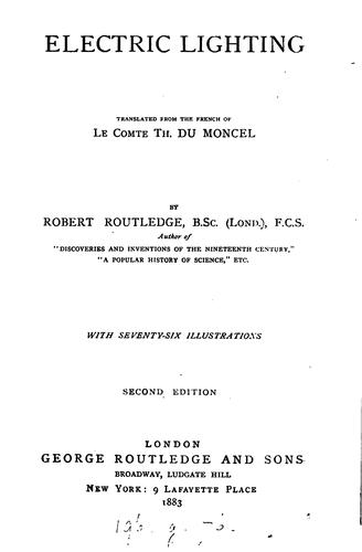 Cover for Electric lighting, tr. by R. Routledge