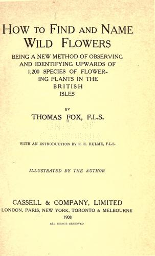Cover for How to find and name wild flowers