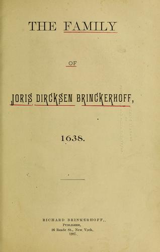Cover for The family of Joris Dircksen Brinckerhoff, 1638