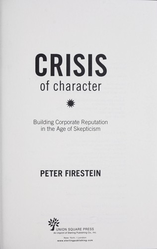 Cover for Crisis of character