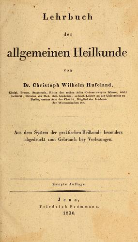 Cover for Lehrbuch der allgemeinen Heilkunde