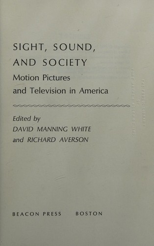 Cover for Sight, sound, and society