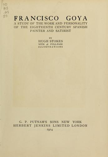Cover for Francisco Goya