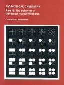 Cover for Biophysical Chemistry (Their Biophysical chemistry ; pt. 3)