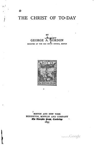 Cover for The Christ of to-day