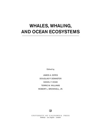 Cover for Whales, whaling, and ocean ecosystems