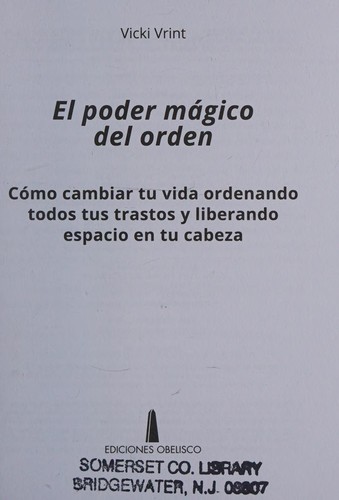 Cover for El poder mágico del orden (PSICOLOGÍA) (Spanish Edition)