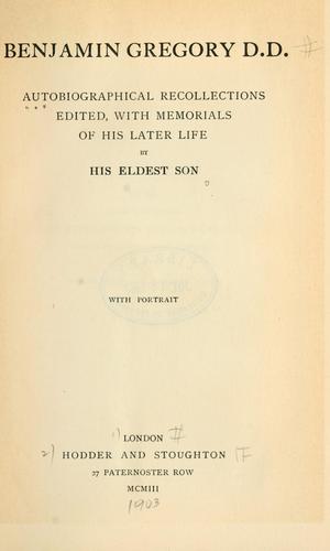 Cover for Benjamin Gregory, D.D.