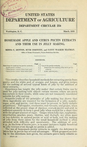 Cover for Homemade apple and citrus pectin extracts and their use in jelly making