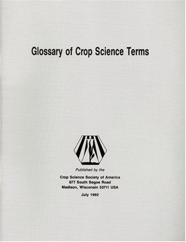 Cover for Glossary of crop science terms