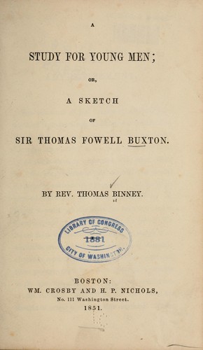 Cover for Study for young men
