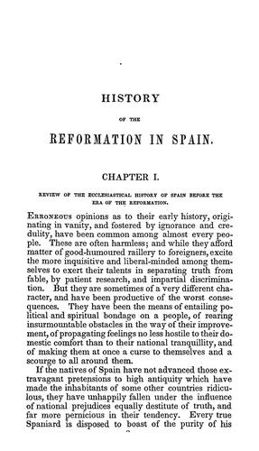 Cover for History of the progress and suppression of the reformation in Spain in the sixteenth century