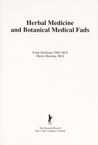 Cover for Herbal medicine and botanical medical fads