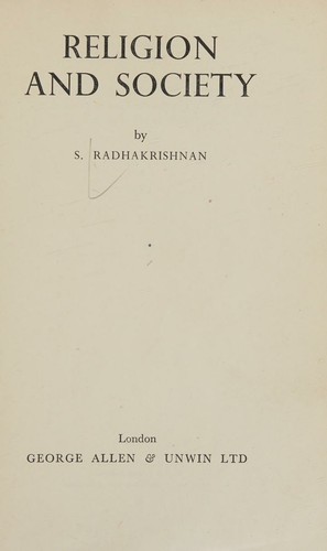 Cover for Religion And Society