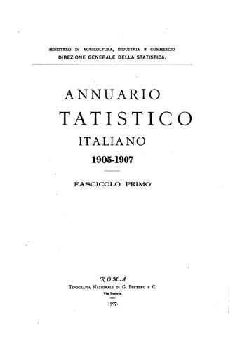 Cover for Annuario statistico italiano
