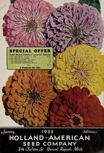 Cover for Holland-American Seed Company spring 1933 edition