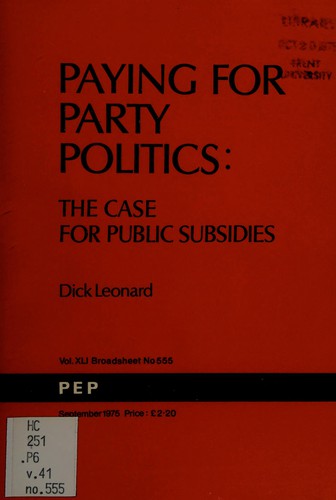 Cover for Paying for party politics