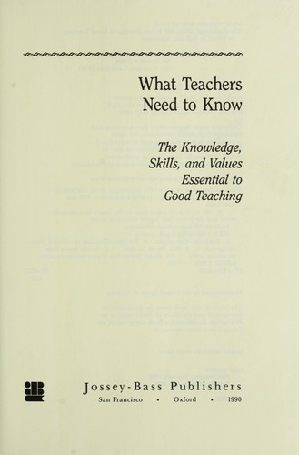 Cover for What Teachers Need to Know