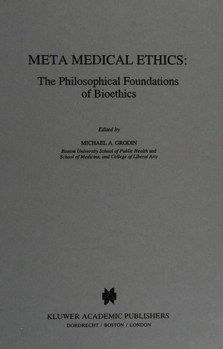 Cover for Meta medical ethics