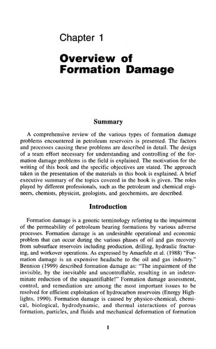 Cover for Reservoir formation damage