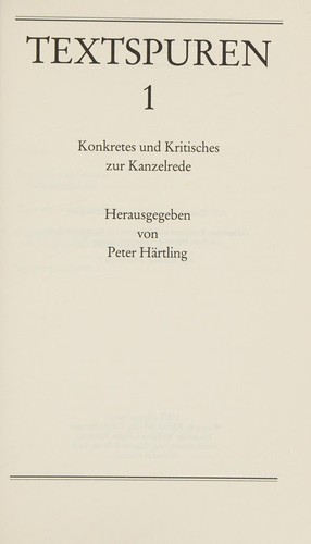 Cover for Textspuren