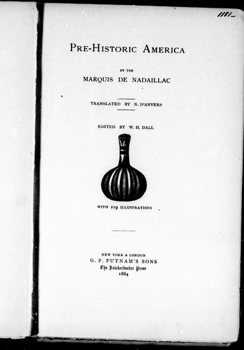 Cover for Pre-historic America