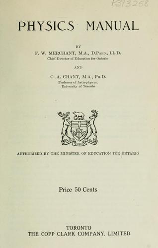 Cover for Physics Manual