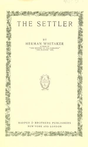 Cover for The settler