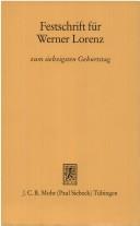 Cover for Festschrift für Werner Lorenz zum siebzigsten Geburtstag