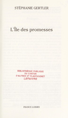 Cover for L'île des promesses