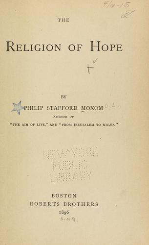 Cover for The religion of hope