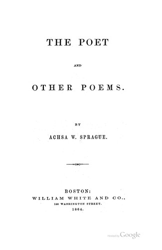 Cover for The Poet & Other Poems