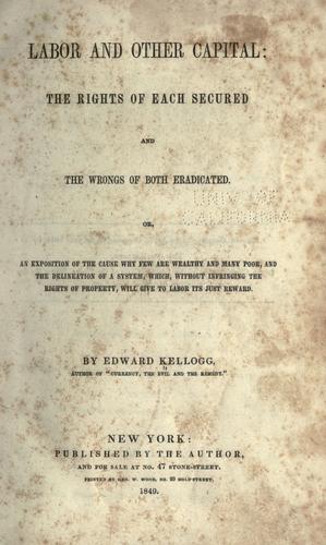 Cover for Labor and other capital