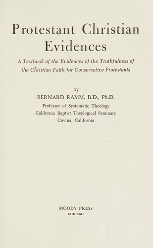 Cover for Protestant Christian evidences