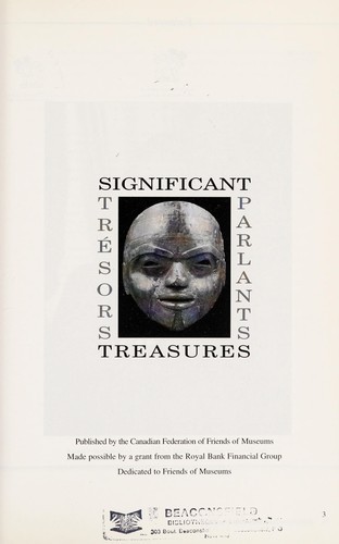 Cover for Significant treasures =