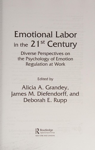 Cover for Emotional labor in the 21st century