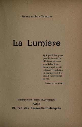 Cover for La lumière