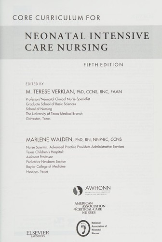 Cover for Core Curriculum for Neonatal Intensive Care Nursing