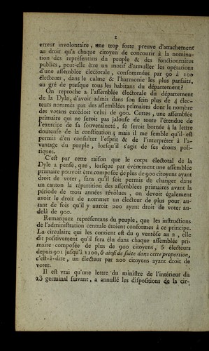 Cover for Opinion de Demoor (des Deux-Ne  thes), contre le projet de Mourer, tendant a   annuler les ope rations de l'assemble e e lectorale du de partement de la Dyle