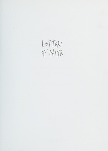 Cover for Letters of note